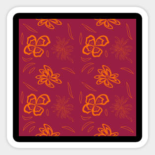 abstract seamless floral pattern exotic shapes Sticker